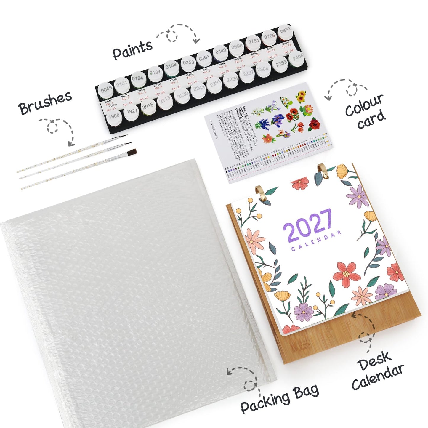 ColourMost™ 2027 Desk Calendar Series –  Flowers /Paint by Numbers(18.2cm x 22.5cm)
