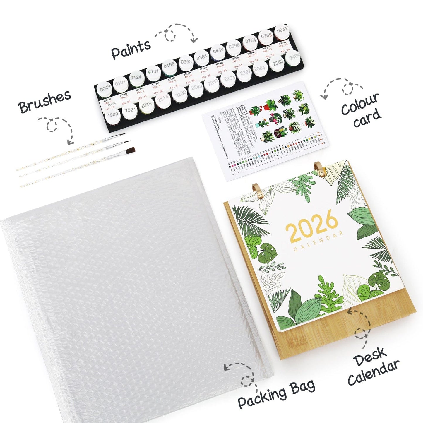 ColourMost™ 2026 Desk Calendar Series –  Plants /Paint by Numbers(18.2cm x 22.5cm)