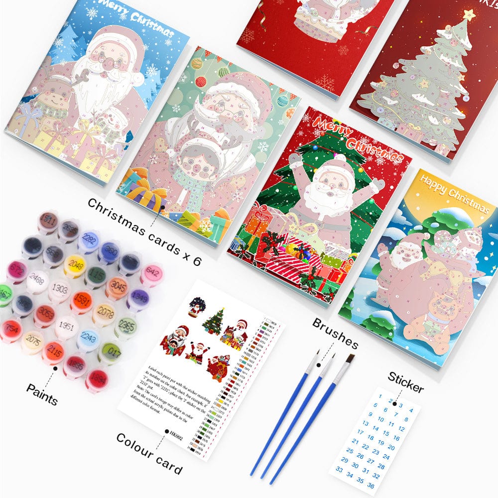 "Christmas card-6Pcs" Series by ColourMost™ #03 | Paint by Numbers(25.8cm*18cm)