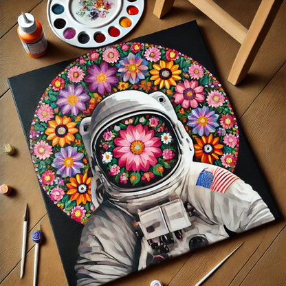 "Serenity Mandalas" Series - Astronaut#01 | Original Paint by Numbers 🎨&💎 Diamond Painting (16"x20" / 40x50cm)