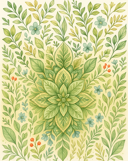 "Serenity Mandalas" Series - Botanical P251104#03 | Original Paint by Numbers | Diamond Painting (16"x20" / 40x50cm)