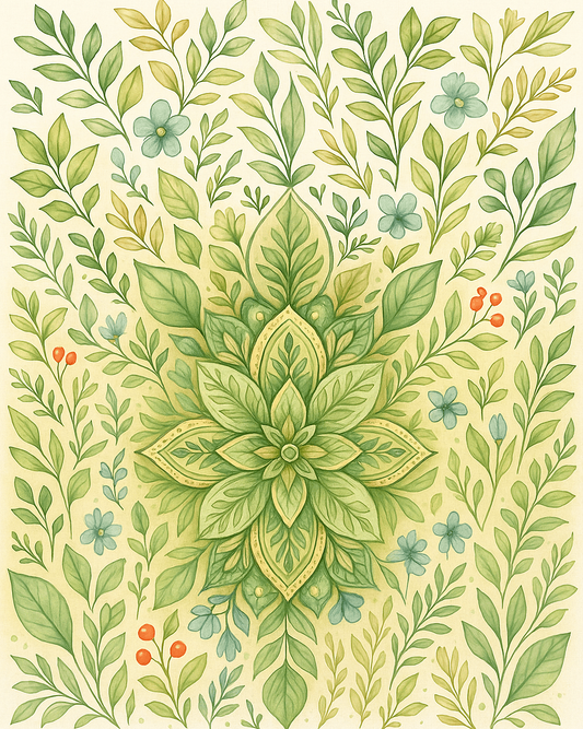 "Serenity Mandalas" Series - Botanical P251104#03 | Original Paint by Numbers | Diamond Painting (16"x20" / 40x50cm)