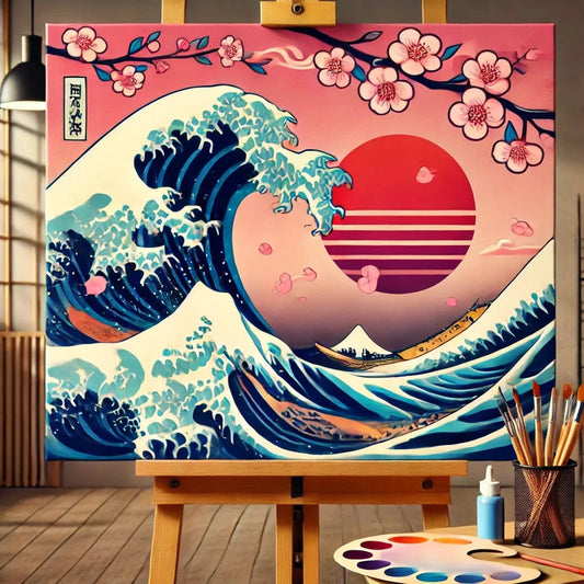 Cherry Wave of Kanagawa | Original Paint by Numbers