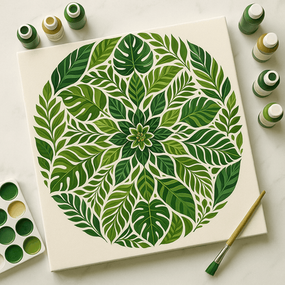 "Serenity Mandalas" Series - Botanical P251119#11 | Original Paint by Numbers | Diamond Painting (16"x16" / 40x40cm)