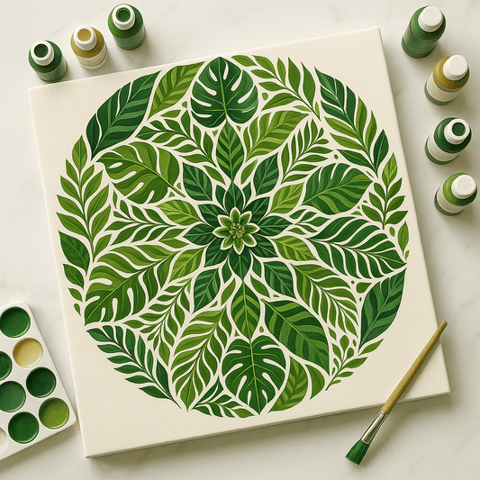 "Serenity Mandalas" Series - Botanical P251119#11 | Original Paint by Numbers | Diamond Painting (16"x16" / 40x40cm)