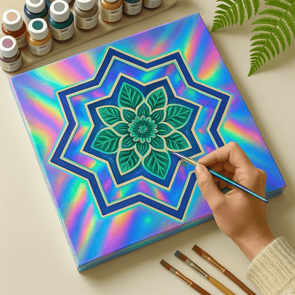 "Serenity Mandalas" Series - Botanical P251119#15 | Original Paint by Numbers | Diamond Painting (16"x16" / 40x40cm)