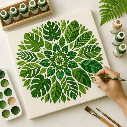 "Serenity Mandalas" Series - Botanical P251119#16 | Original Paint by Numbers | Diamond Painting (16"x16" / 40x40cm)