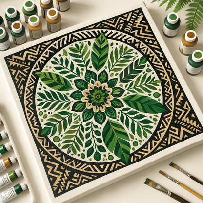 "Serenity Mandalas" Series - Botanical P251119#17 | Original Paint by Numbers | Diamond Painting (16"x16" / 40x40cm)