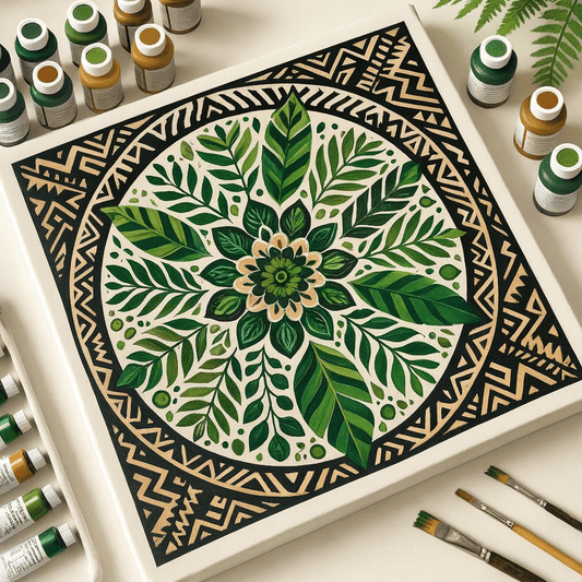 "Serenity Mandalas" Series - Botanical P251119#17 | Original Paint by Numbers | Diamond Painting (16"x16" / 40x40cm)