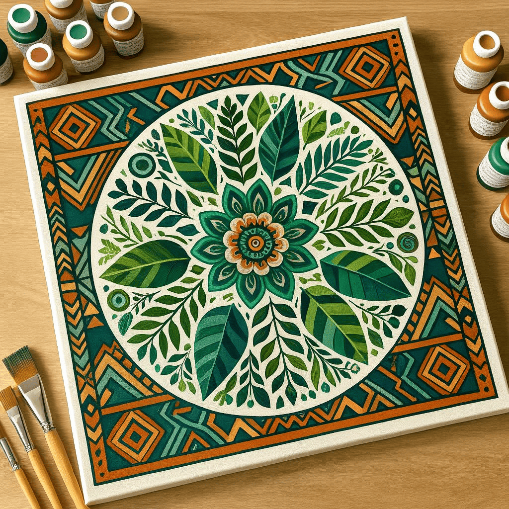 "Serenity Mandalas" Series - Botanical P251119#18 | Original Paint by Numbers | Diamond Painting (16"x16" / 40x40cm)