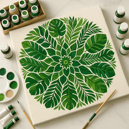 "Serenity Mandalas" Series - Botanical P251119#19 | Original Paint by Numbers | Diamond Painting (16"x16" / 40x40cm)