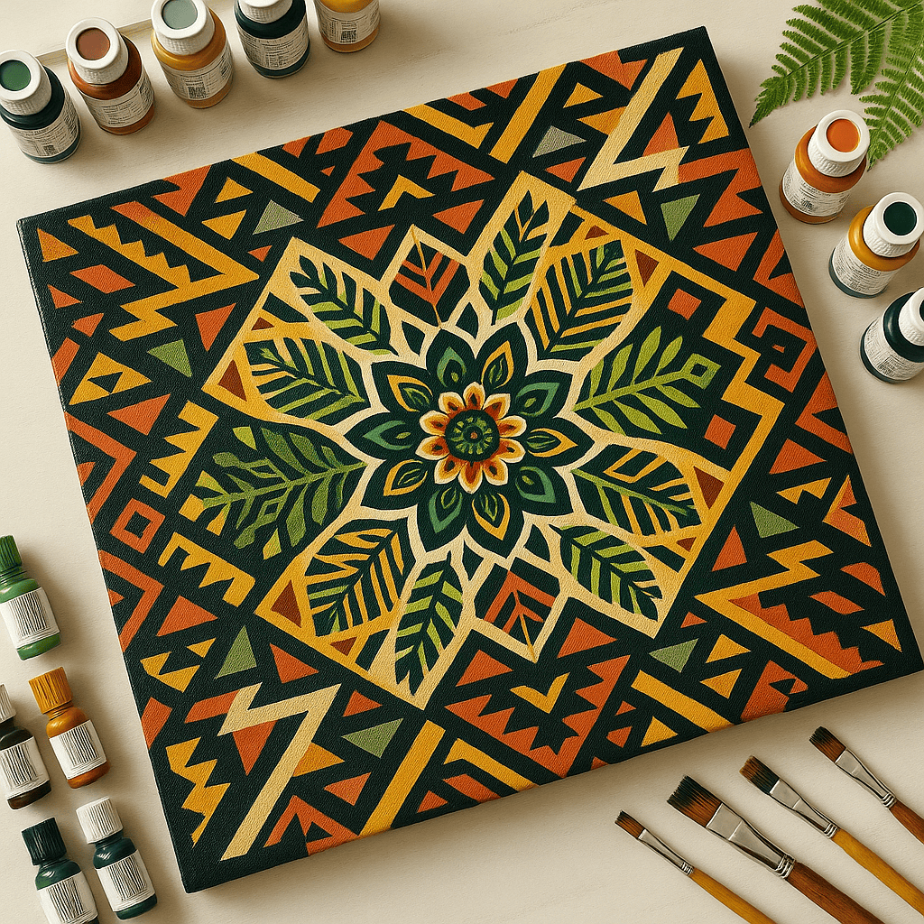 "Serenity Mandalas" Series - Botanical P251119#21 | Original Paint by Numbers | Diamond Painting (16"x16" / 40x40cm)