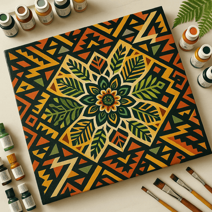 "Serenity Mandalas" Series - Botanical P251119#21 | Original Paint by Numbers | Diamond Painting (16"x16" / 40x40cm)