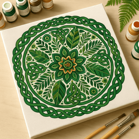 "Serenity Mandalas" Series - Botanical P251124#04 | Original Paint by Numbers (16"x16" / 40x40cm)