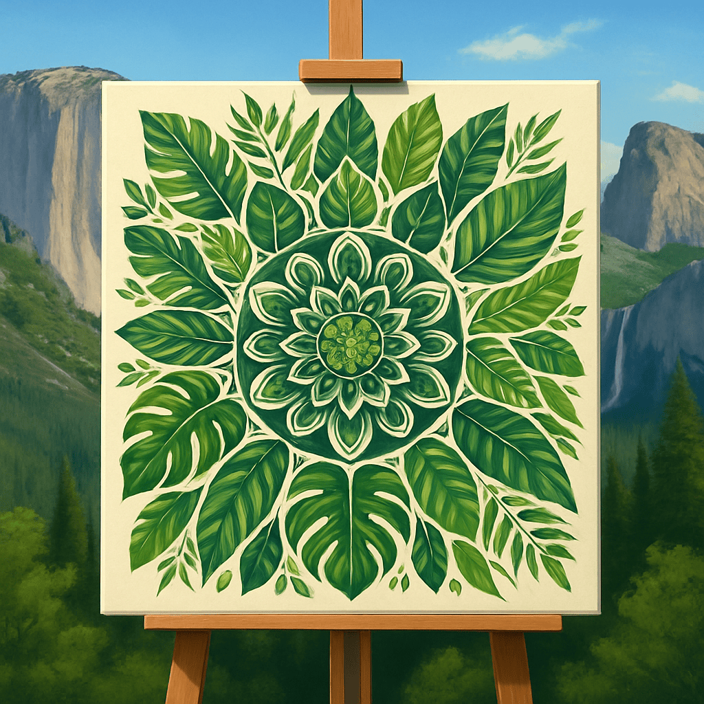 "Serenity Mandalas" Series - Botanical P251126#06 | Original Paint by Numbers (16"x16" / 40x40cm)