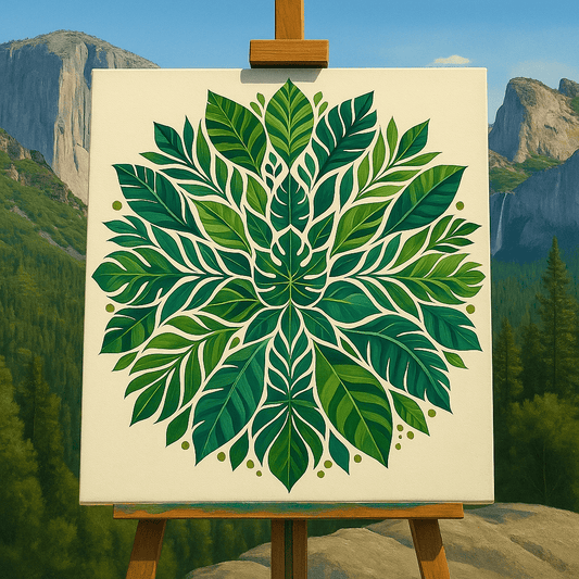 "Serenity Mandalas" Series - Botanical P251126#07 | Original Paint by Numbers (16"x16" / 40x40cm)