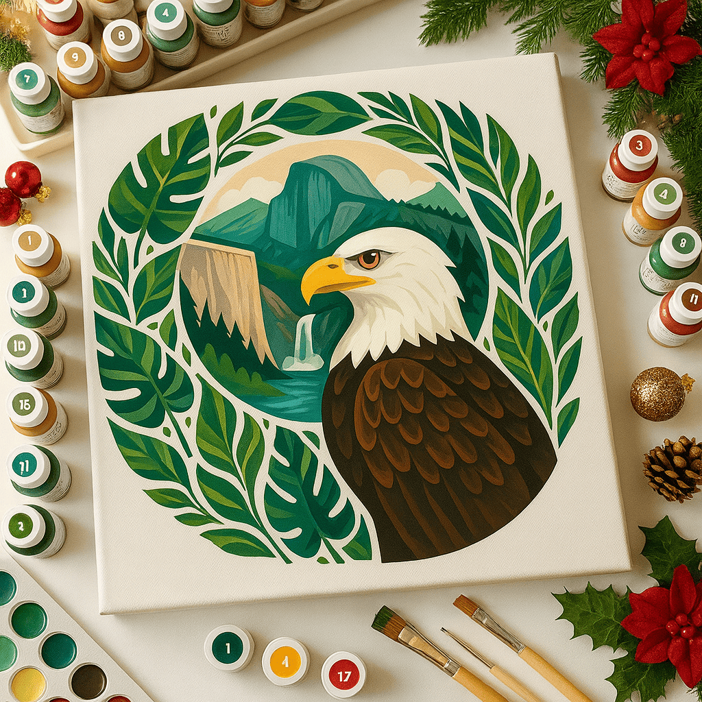 "Serenity Mandalas" Series - Botanical P251126#09 | Original Paint by Numbers (16"x16" / 40x40cm)