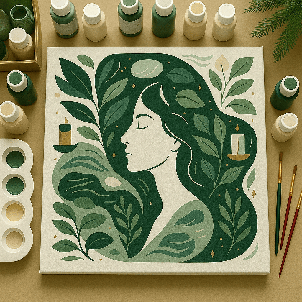 "Serenity Mandalas" Series - Botanical P251126#14 | Original Paint by Numbers (16"x16" / 40x40cm)