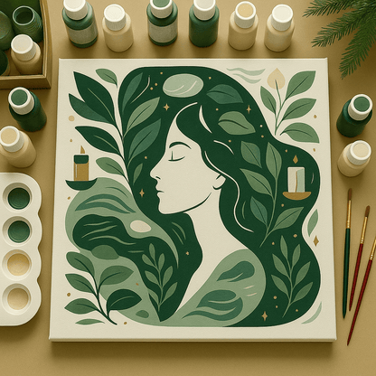 "Serenity Mandalas" Series - Botanical P251126#14 | Original Paint by Numbers (16"x16" / 40x40cm)