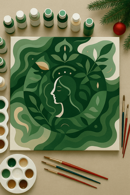 "Serenity Mandalas" Series - Botanical P251126#16 | Original Paint by Numbers (16"x16" / 40x40cm)