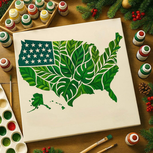 "Serenity Mandalas" Series - Botanical P251126#17 | Original Paint by Numbers (16"x16" / 40x40cm)