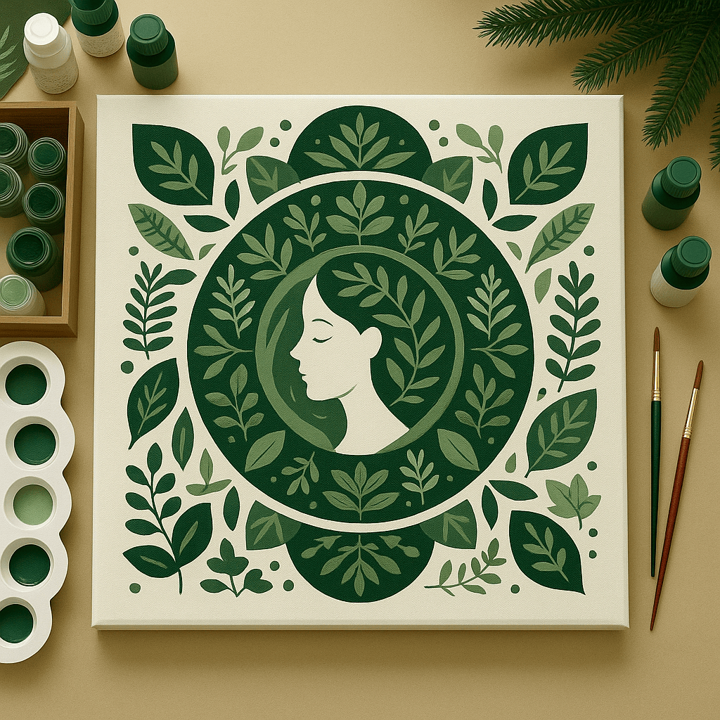 "Serenity Mandalas" Series - Botanical P251126#18 | Original Paint by Numbers (16"x16" / 40x40cm)