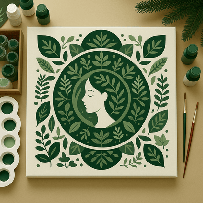 "Serenity Mandalas" Series - Botanical P251126#18 | Original Paint by Numbers (16"x16" / 40x40cm)