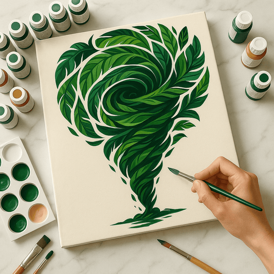 "Serenity Mandalas" Series - Botanical P251126#21 | Original Paint by Numbers (16"x16" / 40x40cm)