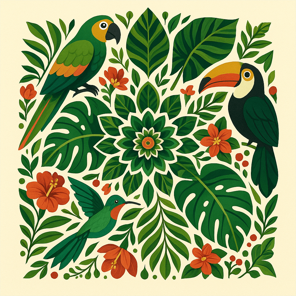 "Serenity Mandalas" Series - Botanical P251124#07 | Original Paint by Numbers (16"x16" / 40x40cm)