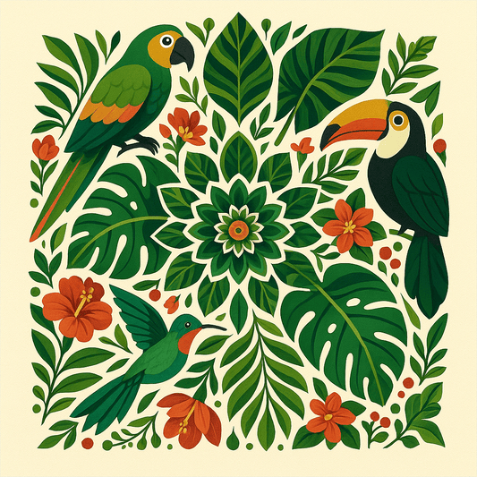 "Serenity Mandalas" Series - Botanical P251124#07 | Original Paint by Numbers (16"x16" / 40x40cm)