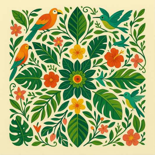 "Serenity Mandalas" Series - Botanical P251124#13| Original Paint by Numbers (16"x16" / 40x40cm)