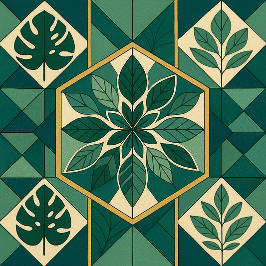 "Serenity Mandalas" Series - Botanical P251124#18 | Original Paint by Numbers (16"x16" / 40x40cm)