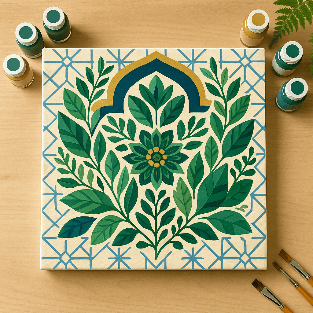 "Serenity Mandalas" Series - Botanical P251124#19 | Original Paint by Numbers (16"x16" / 40x40cm)