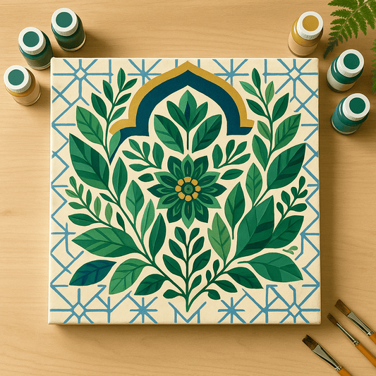 "Serenity Mandalas" Series - Botanical P251124#19 | Original Paint by Numbers (16"x16" / 40x40cm)