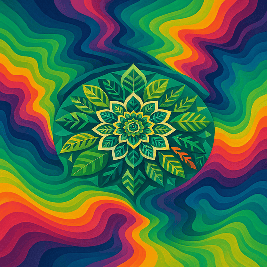 "Serenity Mandalas" Series - Botanical P251124#21 | Original Paint by Numbers (16"x16" / 40x40cm)