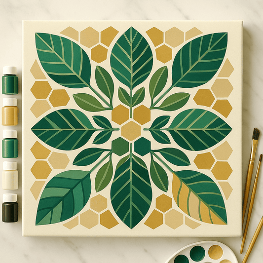 "Serenity Mandalas" Series - Botanical P251124#25 | Original Paint by Numbers (16"x16" / 40x40cm)