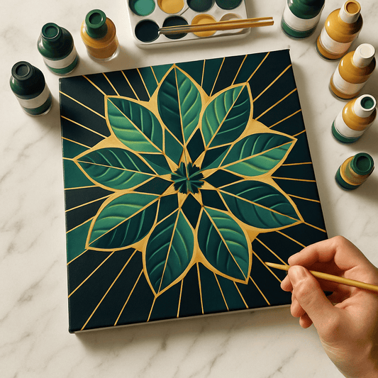 "Serenity Mandalas" Series - Botanical P251124#30 | Original Paint by Numbers (16"x16" / 40x40cm)