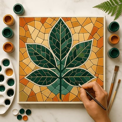 "Serenity Mandalas" Series - Botanical P251124#31 | Original Paint by Numbers (16"x16" / 40x40cm)