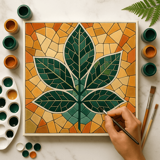 "Serenity Mandalas" Series - Botanical P251124#31 | Original Paint by Numbers (16"x16" / 40x40cm)