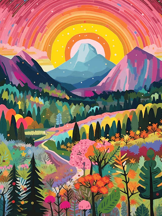 Colorful Mountains Series by ArtVibe™ #03 - 'Lumina' | Original Paint by  Numbers