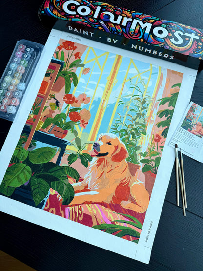 Sunlit Greenhouse Escape ｜ Original Paint by Numbers (16"x20" / 40x50cm)