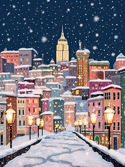 "Christmas Nights" by ColourMost™ | New York #01 | Original Paint by Numbers