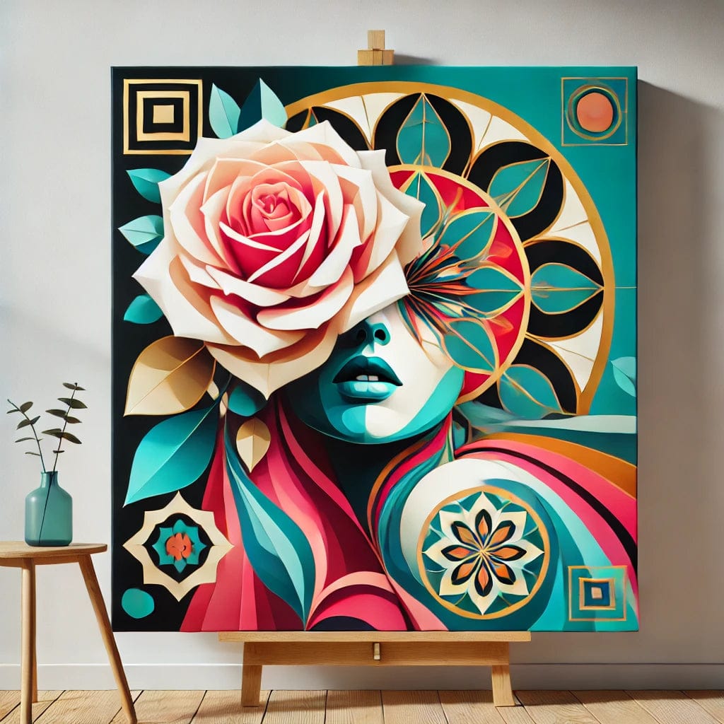 【New Arrival - 40% OFF】"Serenity Mandalas" Series - 'Bloom: White Rose Woman' P1203#26 | Original 🎨 Paint by Numbers | 💎 Diamond Painting (16"x16" / 40x40cm)