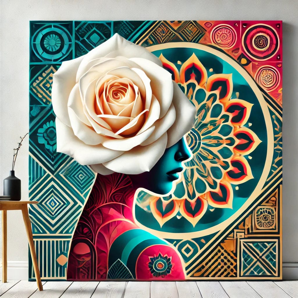 【New Arrival - 40% OFF】"Serenity Mandalas" Series - 'Bloom: White Rose Woman' P1203#27 | Original 🎨 Paint by Numbers | 💎 Diamond Painting (16"x16" / 40x40cm)