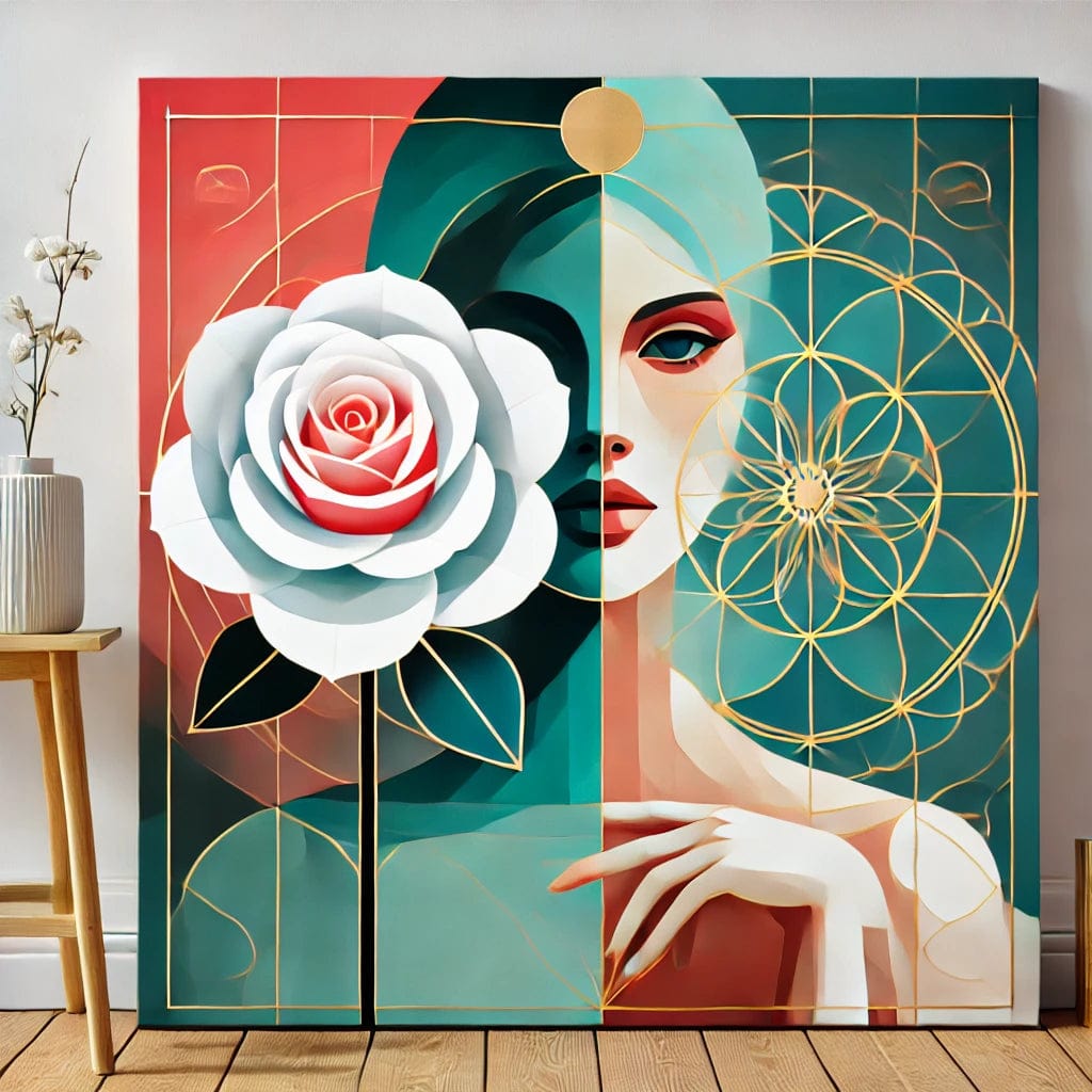 【New Arrival - 40% OFF】"Serenity Mandalas" Series - 'Bloom: White Rose Woman' P1203#31 | Original 🎨 Paint by Numbers | 💎 Diamond Painting (16"x16" / 40x40cm)