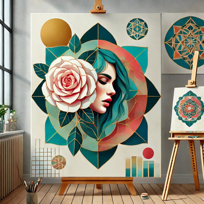 【New Arrival - 40% OFF】"Serenity Mandalas" Series - 'Bloom: White Rose Woman' P1203#35 | Original 🎨 Paint by Numbers | 💎 Diamond Painting (16"x20" / 40x50cm)