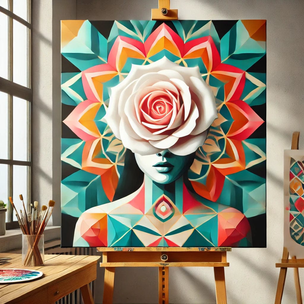 【New Arrival - 40% OFF】"Serenity Mandalas" Series - 'Bloom: White Rose Woman' P1203#38 | Original 🎨 Paint by Numbers | 💎 Diamond Painting (16"x20" / 40x50cm)