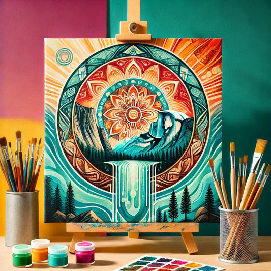 【New Arrival - 40% OFF】"Serenity Mandalas" Series - 'Mountain/Yosemite' P1216#03 | Original 🎨 Paint by Numbers | 💎 Diamond Painting (16"x16" / 40x40cm)