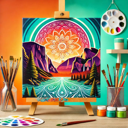 【New Arrival - 40% OFF】"Serenity Mandalas" Series - 'Mountain/Yosemite' P1216#11 | Original 🎨 Paint by Numbers | 💎 Diamond Painting (16"x16" / 40x40cm)