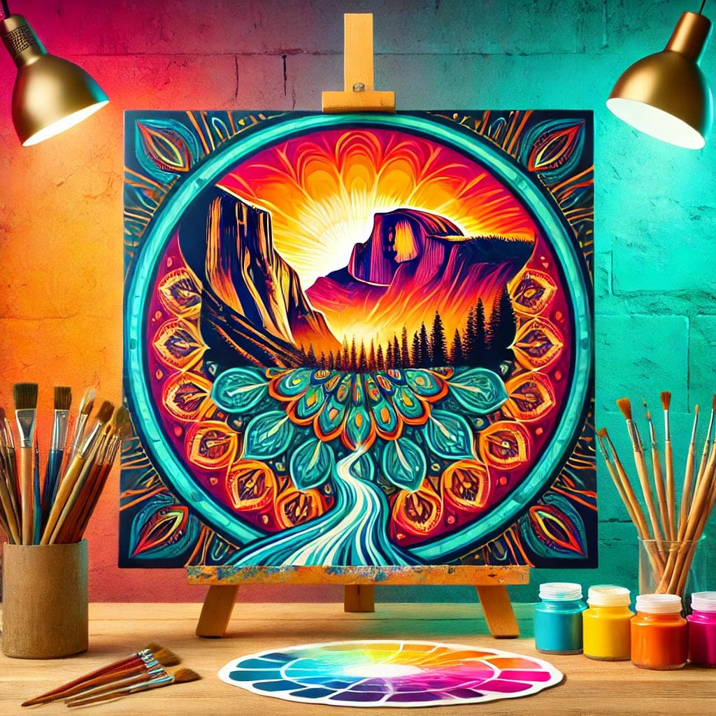 【New Arrival - 40% OFF】"Serenity Mandalas" Series - 'Mountain/Yosemite' P1216#12 | Original 🎨 Paint by Numbers | 💎 Diamond Painting (16"x16" / 40x40cm)